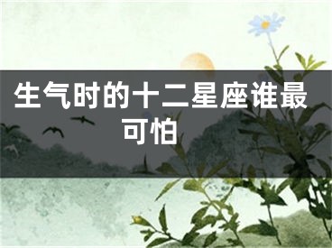 生气时的十二星座谁最可怕 