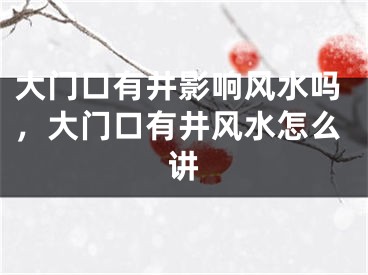 大门口有井影响风水吗，大门口有井风水怎么讲