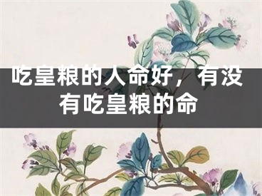 吃皇粮的人命好,有没有吃皇粮的命