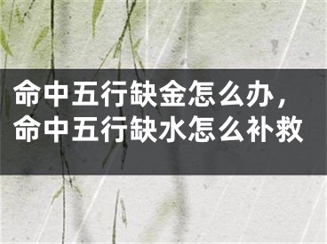 命中五行缺金怎么办，命中五行缺水怎么补救