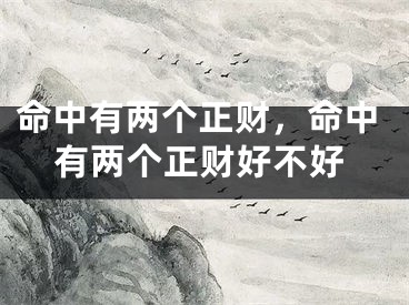 命中有两个正财，命中有两个正财好不好