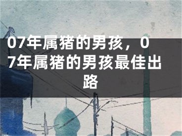 07年属猪的男孩，07年属猪的男孩最佳出路