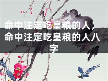 命中注定吃皇粮的人，命中注定吃皇粮的人八字