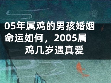 05年属鸡的男孩婚姻命运如何，2005属鸡几岁遇真爱