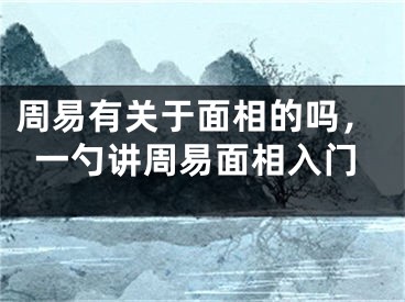 周易有关于面相的吗，一勺讲周易面相入门
