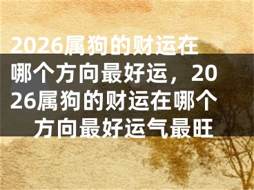 2026属狗的财运在哪个方向最好运，2026属狗的财运在哪个方向最好运气最旺