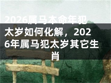 2026属马本命年犯太岁如何化解，2026年属马犯太岁其它生肖