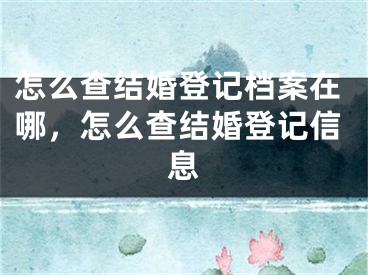 怎么查结婚登记档案在哪，怎么查结婚登记信息