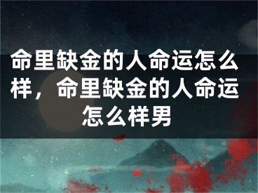 命里缺金的人命运怎么样，命里缺金的人命运怎么样男