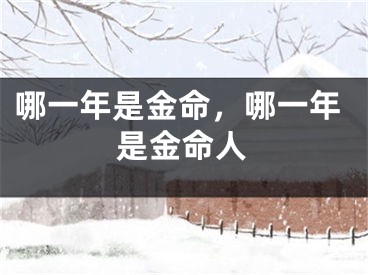 哪一年是金命,哪一年是金命人