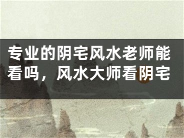 专业的阴宅风水老师能看吗,风水大师看阴宅