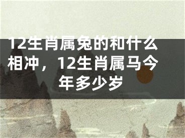 12生肖属兔的和什么相冲,12生肖属马今年多少岁