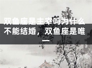 双鱼座是主宰吗为什么不能结婚,双鱼座是唯一
