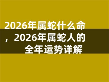 2026年属蛇什么命,2026年属蛇人的全年运势详解