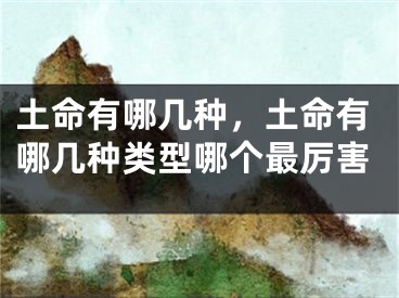 土命有哪几种，土命有哪几种类型哪个最厉害