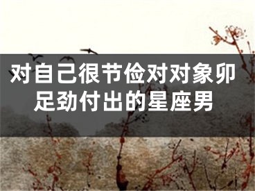 对自己很节俭对对象卯足劲付出的星座男