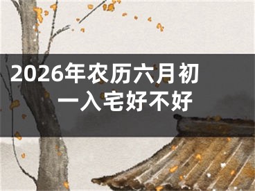 2026年农历六月初一入宅好不好