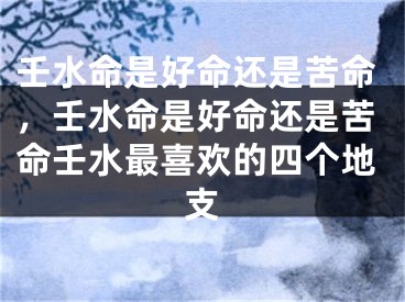壬水命是好命还是苦命，壬水命是好命还是苦命壬水最喜欢的四个地支