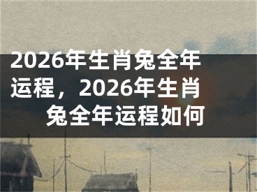 2026年生肖兔全年运程，2026年生肖兔全年运程如何