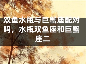 双鱼水瓶与巨蟹座配对吗,水瓶双鱼座和巨蟹座二