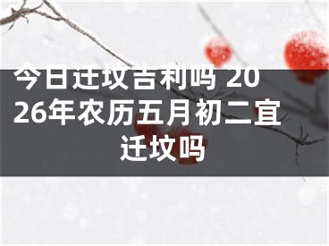 今日迁坟吉利吗 2026年农历五月初二宜迁坟吗