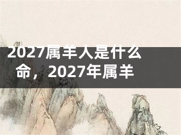 2027属羊人是什么命，2027年属羊