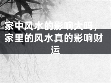 家中风水的影响大吗,家里的风水真的影响财运