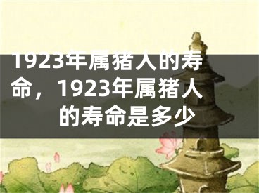 1923年属猪人的寿命，1923年属猪人的寿命是多少