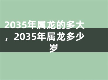 2035年属龙的多大,2035年属龙多少岁