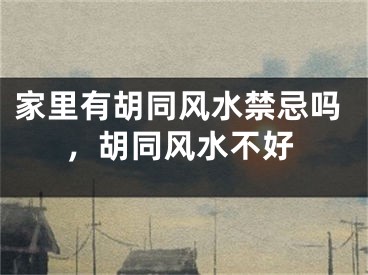 家里有胡同风水禁忌吗,胡同风水不好