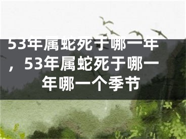 53年属蛇死于哪一年，53年属蛇死于哪一年哪一个季节