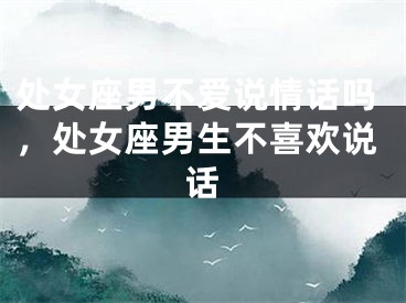 处女座男不爱说情话吗，处女座男生不喜欢说话