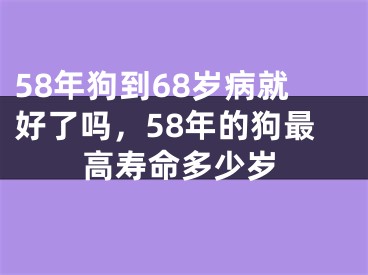 58年狗到68岁病就好了吗，58年的狗最高寿命多少岁