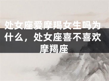 处女座爱摩羯女生吗为什么,处女座喜不喜欢摩羯座
