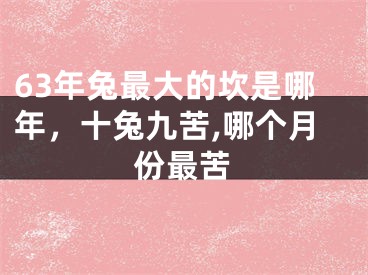 63年兔最大的坎是哪年，十兔九苦,哪个月份最苦