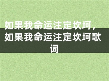 如果我命运注定坎坷,如果我命运注定坎坷歌词