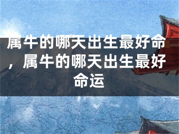 属牛的哪天出生最好命，属牛的哪天出生最好命运