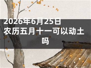 2026年6月25日农历五月十一可以动土吗