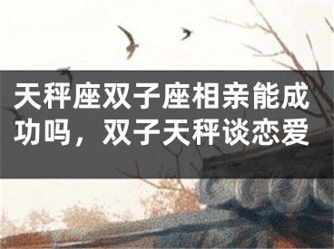 天秤座双子座相亲能成功吗,双子天秤谈恋爱
