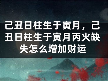 己丑日柱生于寅月,己丑日柱生于寅月丙火缺失怎么增加财运