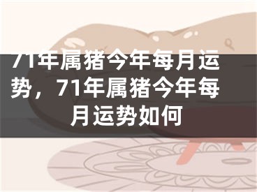 71年属猪今年每月运势,71年属猪今年每月运势如何