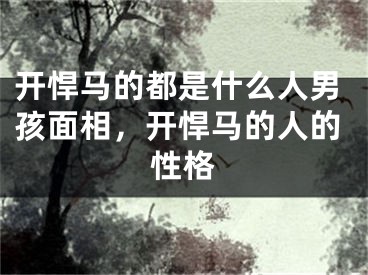 开悍马的都是什么人男孩面相,开悍马的人的性格