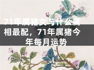 71年属猪女与什么属相最配，71年属猪今年每月运势