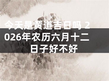 今天是黄道吉日吗 2026年农历六月十二日子好不好