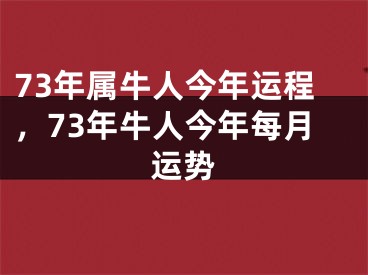 73年属牛人今年运程，73年牛人今年每月运势
