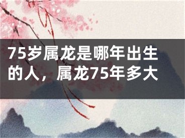 75岁属龙是哪年出生的人,属龙75年多大