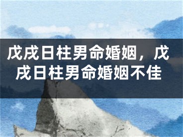 戊戌日柱男命婚姻，戊戌日柱男命婚姻不佳