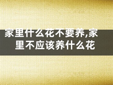 家里什么花不要养,家里不应该养什么花