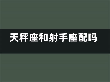 天秤座和射手座配吗