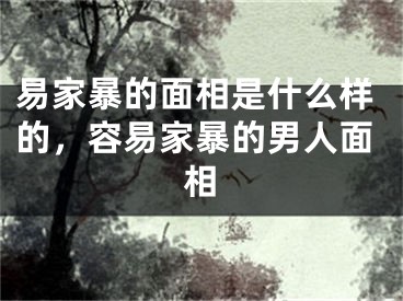 易家暴的面相是什么样的,容易家暴的男人面相